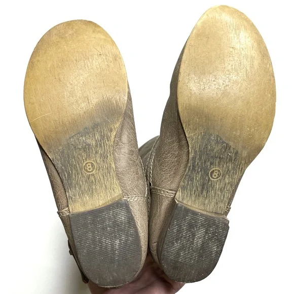 Breckelle’s Outlaw Taupe Knee High Western Boots Faux Leather Zippered Size 8 - Picture 8 of 10